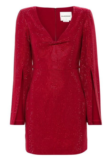 Red rhinestone-embellished mini dress Roland Mouret - women